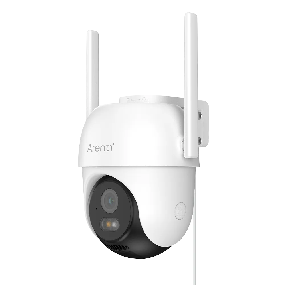 4MP | كاميرا مراقبة خارجية رؤية 360 ْ بالاشعة تحت الحمراء فائق الوضوح مع كشف الحركة واي فاي | Arenti OP1