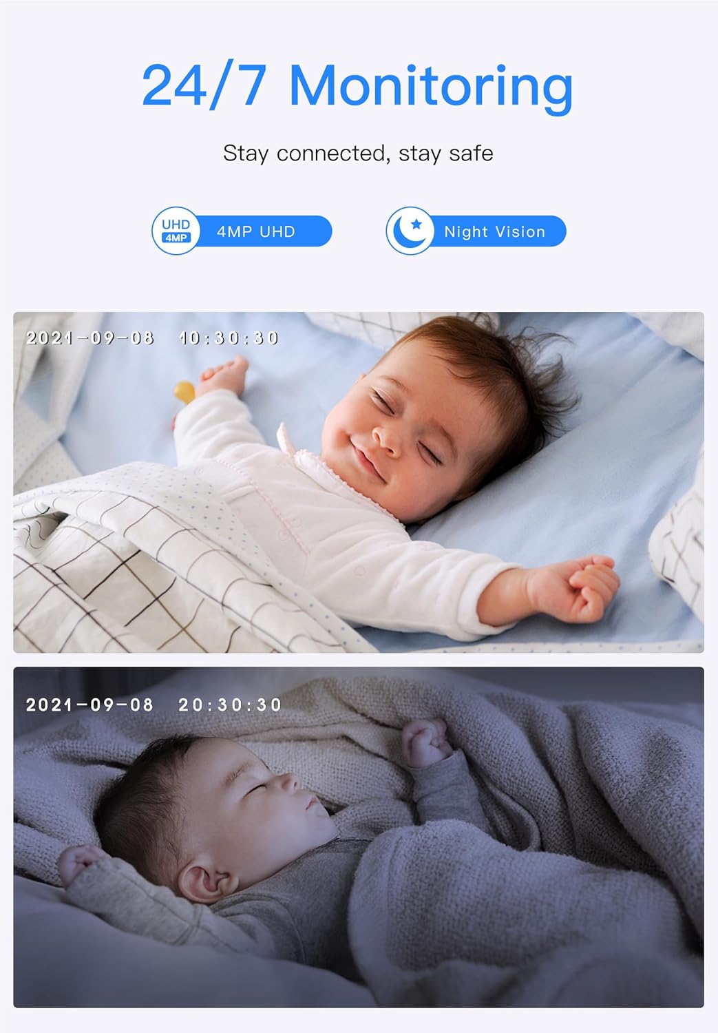 4MP | كاميرا مراقبة داخلية ثابتة حجم صغير تثبيت سهل رؤية ليلية مثالية تحكم عن بُعد |واي فاي | Arenti IN1Q
