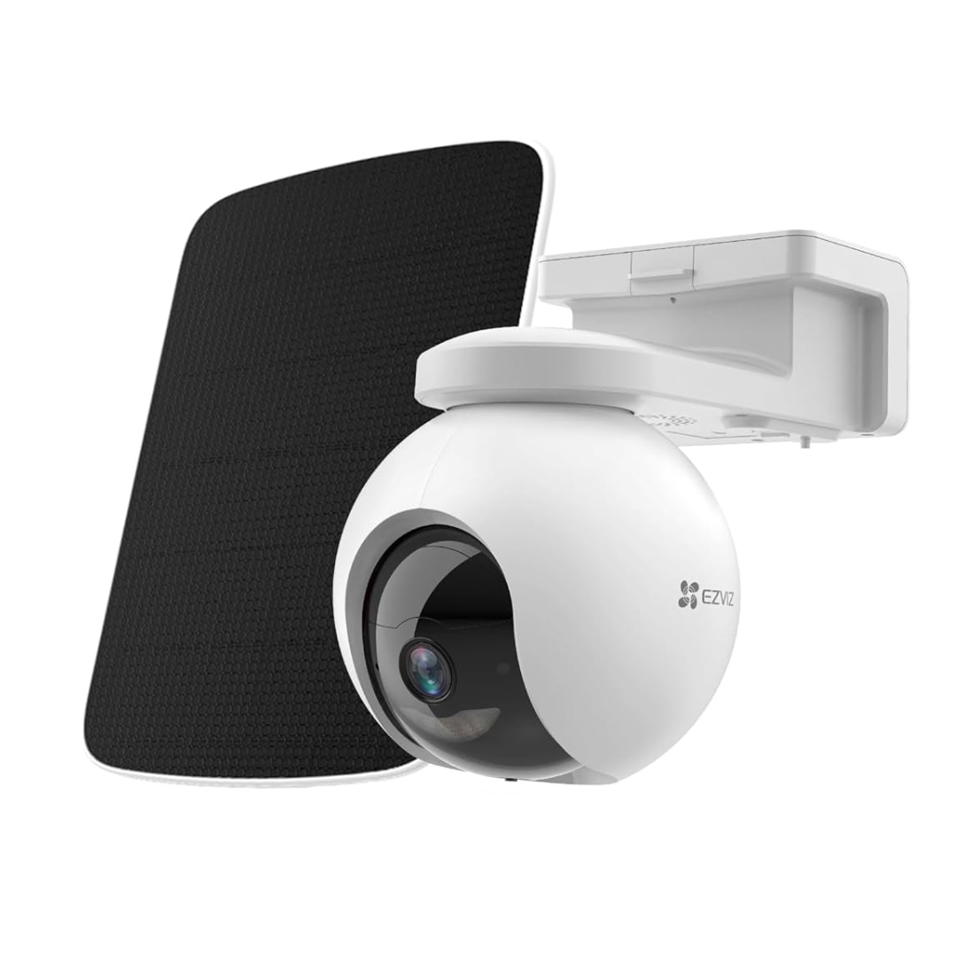 3MP | كاميرا مراقبة خارجية رؤية بانوراميه كشف ذكي تعمل بالبطارية تدعم شريحة الجوال مع لوح الطاقة الشمسية دون انقطاع EZVIZ EB8 2K Typc C