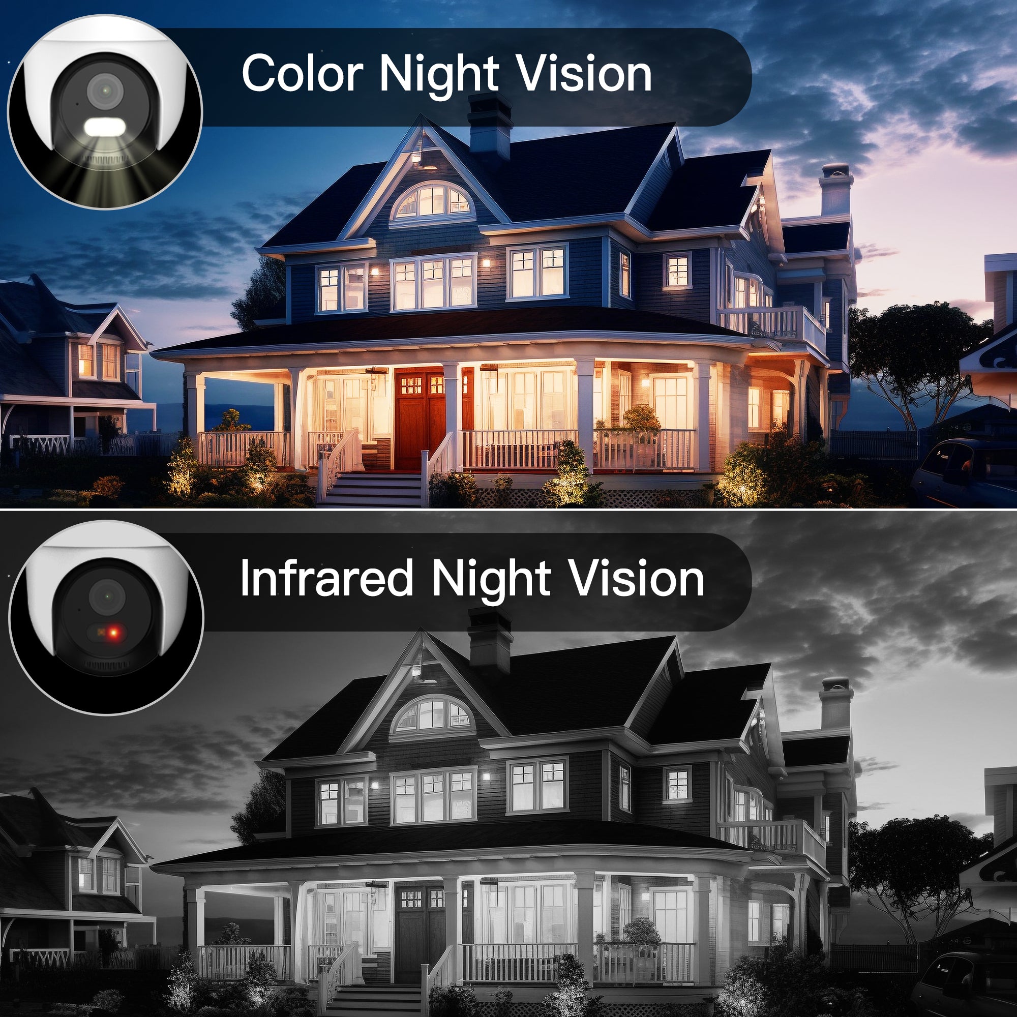 4MP | كاميرا مراقبة خارجية رؤية 360 ْ بالاشعة تحت الحمراء فائق الوضوح مع كشف الحركة واي فاي | Arenti OP1