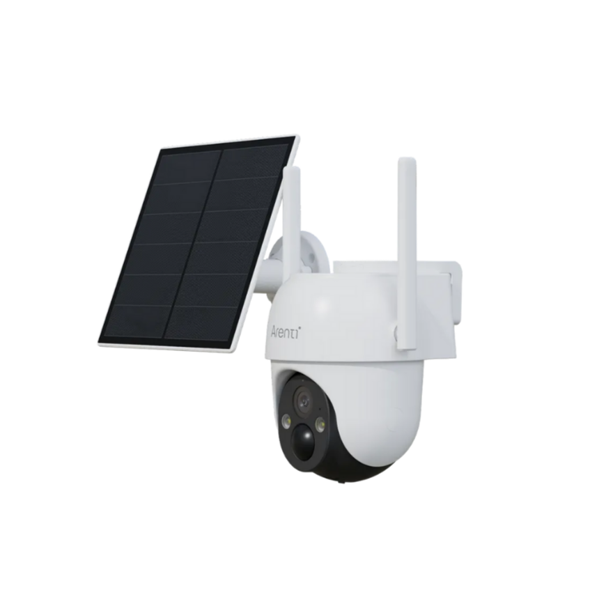 3MP | كاميرا مراقبة خارجية متحركة تعمل بالبطارية مع لوح الطاقة الشمسية | Arenti GO2T