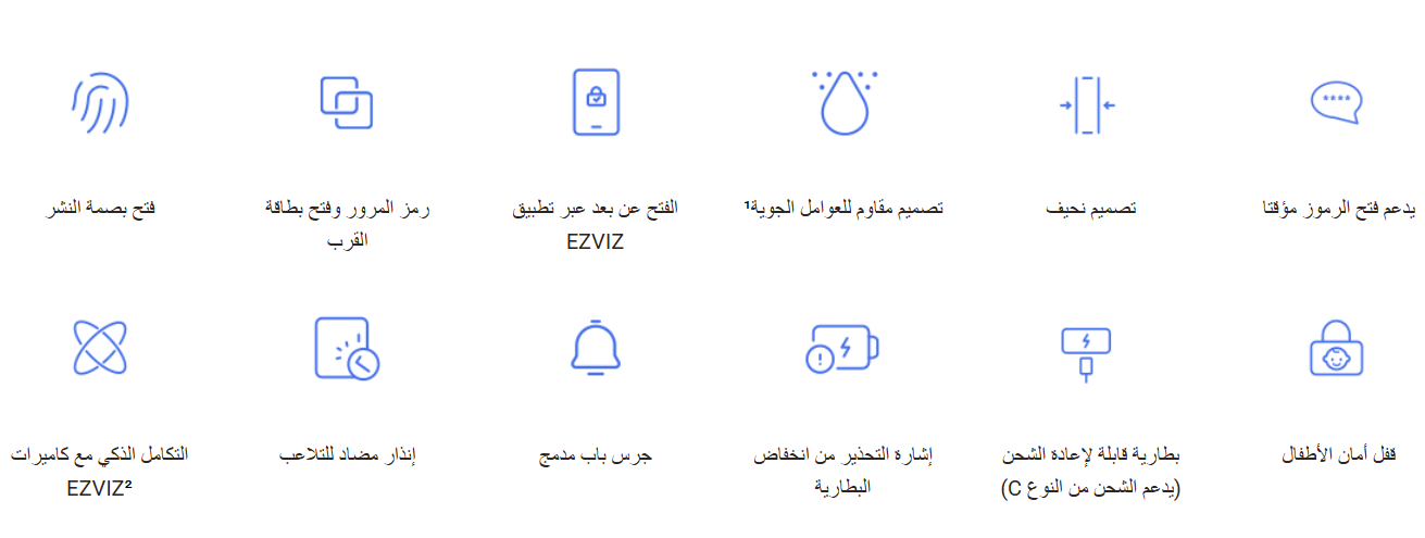 قفل الباب الذكي بالبصمة, تصميم نحيف يدعم الواي فاي والبلوتوث,التحكم من الجوال،فتح ذكي | Ezviz DL06
