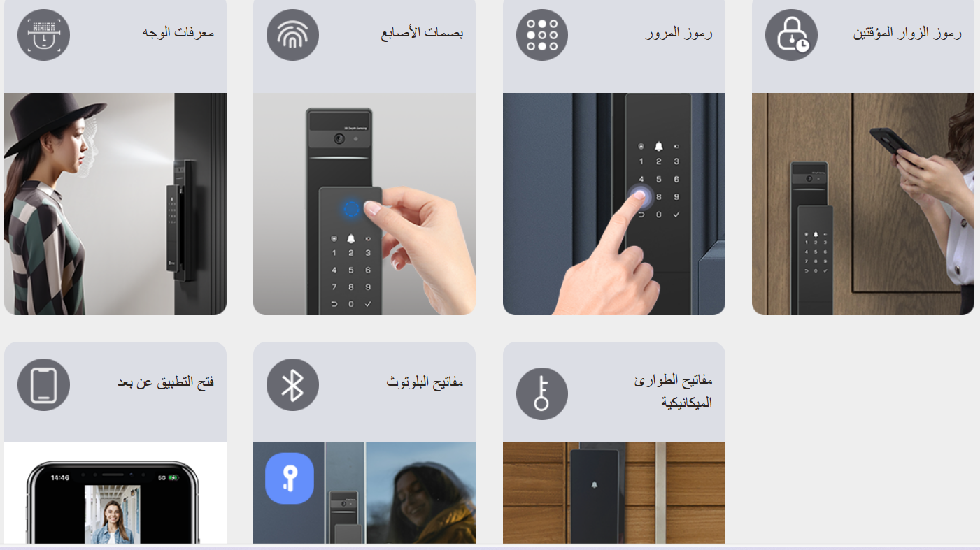 قفل الباب الذكي ببصمة الوجه, مكالمات فيديو ,التحكم من الجوال،تنبيهات فورية | Ezviz DL50FVS