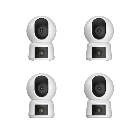 4-in-1 Dual Lens Indoor Camera Kit Monitoring 8 Angles Simultaneously | 3MP