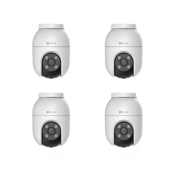 4-Camera Outdoor PTZ Panoramic Coverage Motion Detection Kit | 4MP