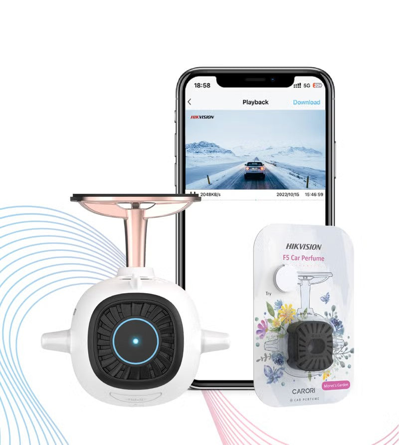 داش كام أمامي | مع معطر جو مدمج يدعم منفذ شاحن السيارة, تسجيل الطوارئ | F5 هايكفيجن