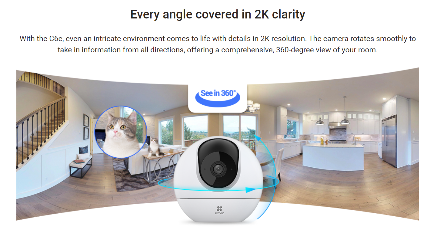 3MP | كاميرا مراقبة داخلية متحركة واي فاي | C6C EZVIZ