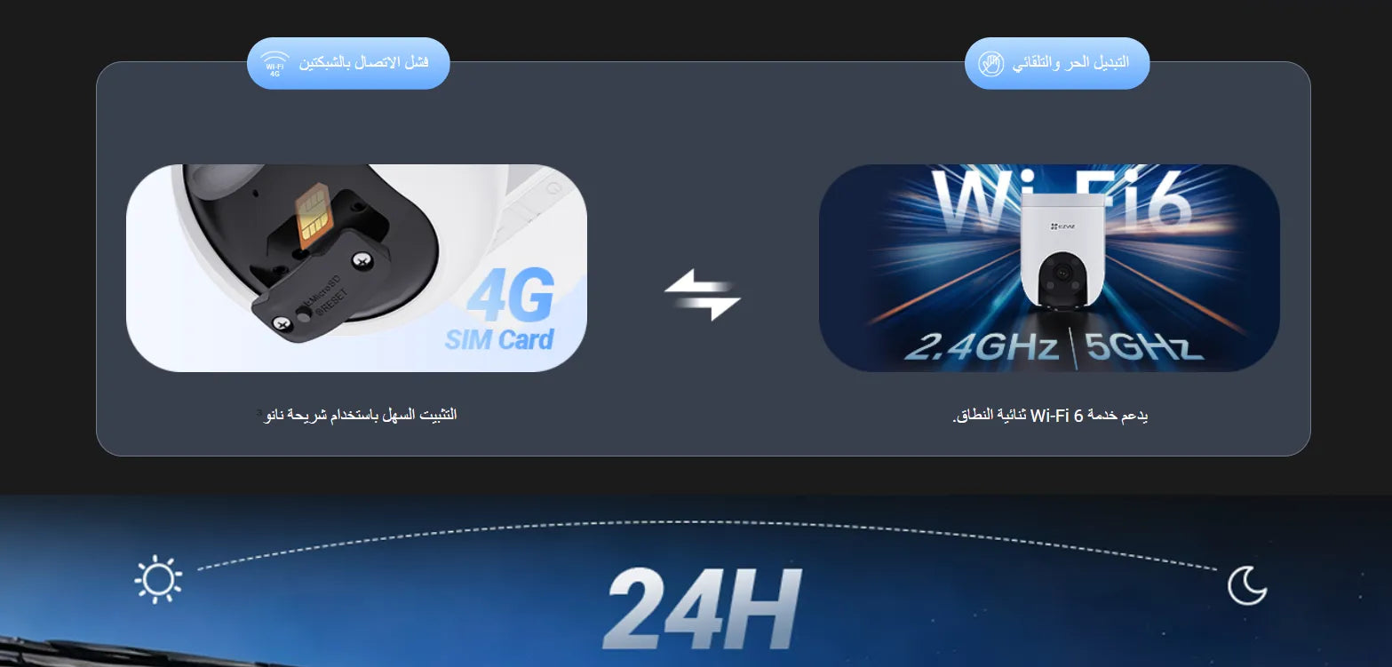 5MP | كاميرا مراقبة خارجية4G واي فاي متحركة | H8C EZVIZ